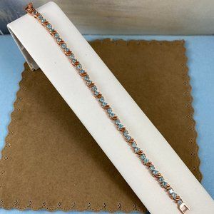Rose Gold Vermeil 925 Silver Tennis Bracelet